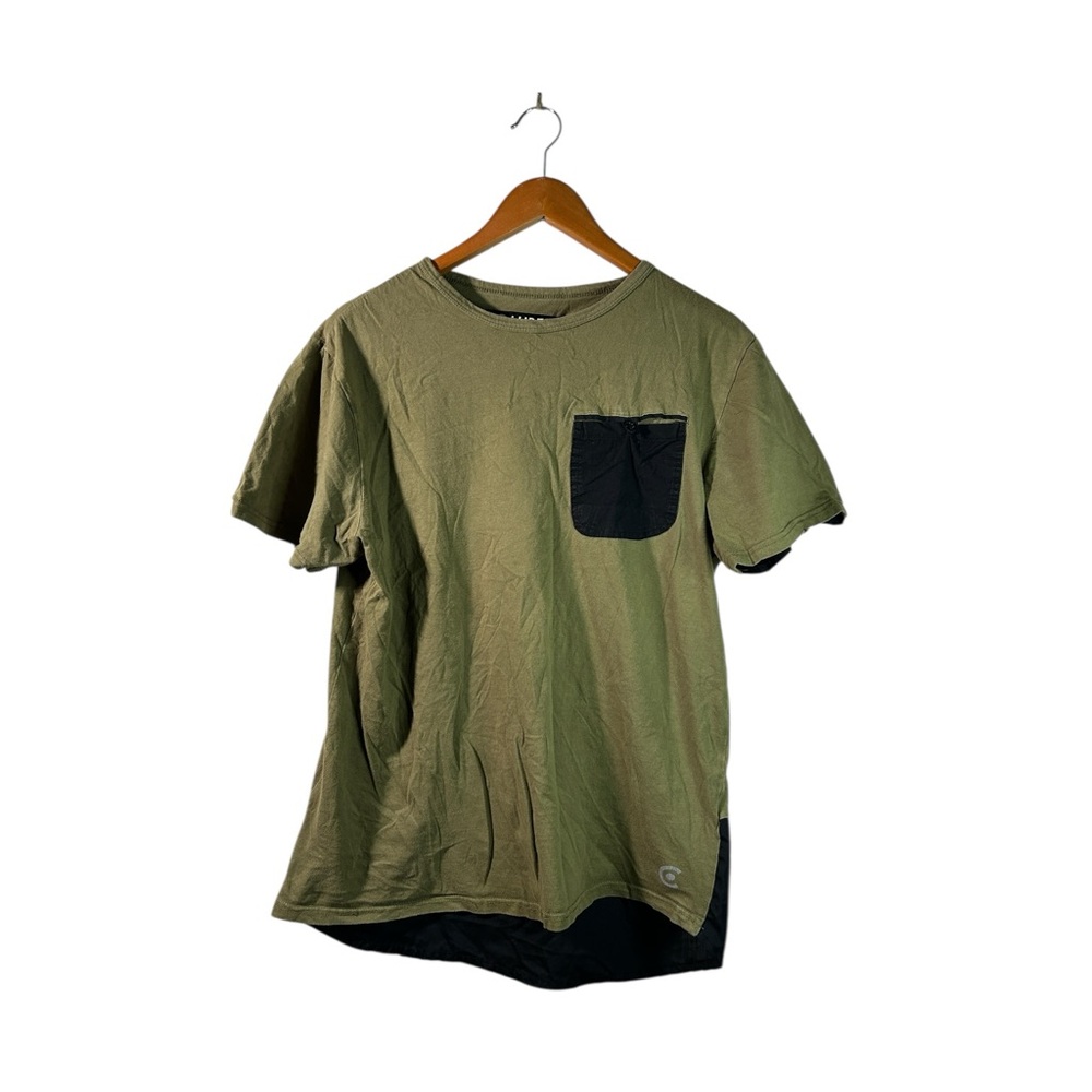Comfortable Stretch Hiking Fitness Forest-core Goblin Olive Green Utility Tshirt